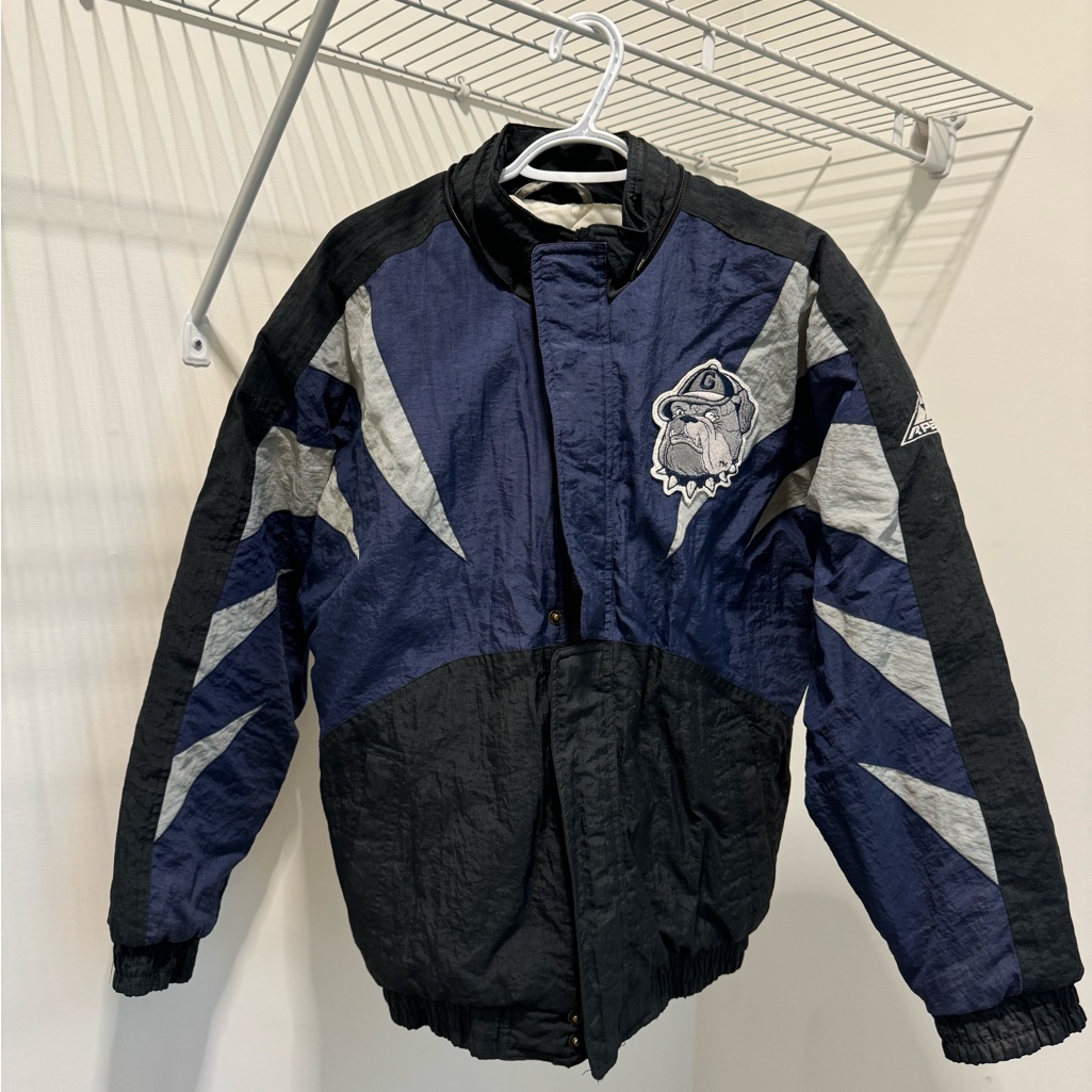 Apex One Vintage Georgetown Hoyas Zip Up Puffer Jacket Windbreaker - Size Small